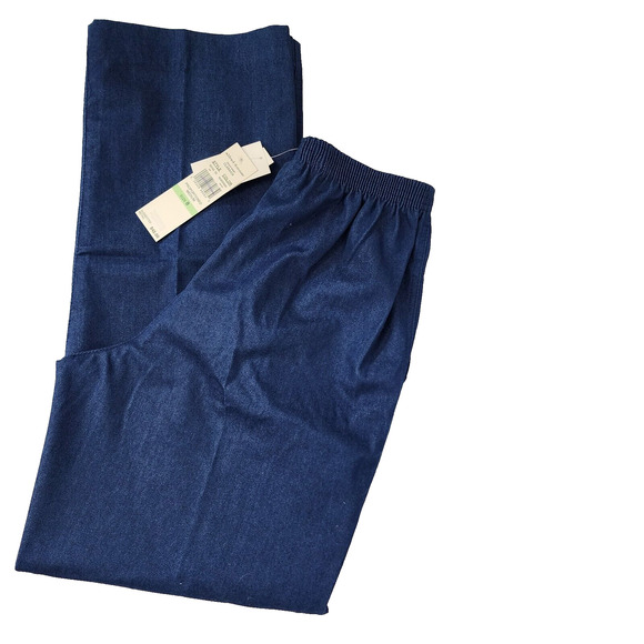 Alfred Dunner Womens Trouser Pants Size 8 Blue High Rise Pull On Straight Leg - Picture 3 of 8